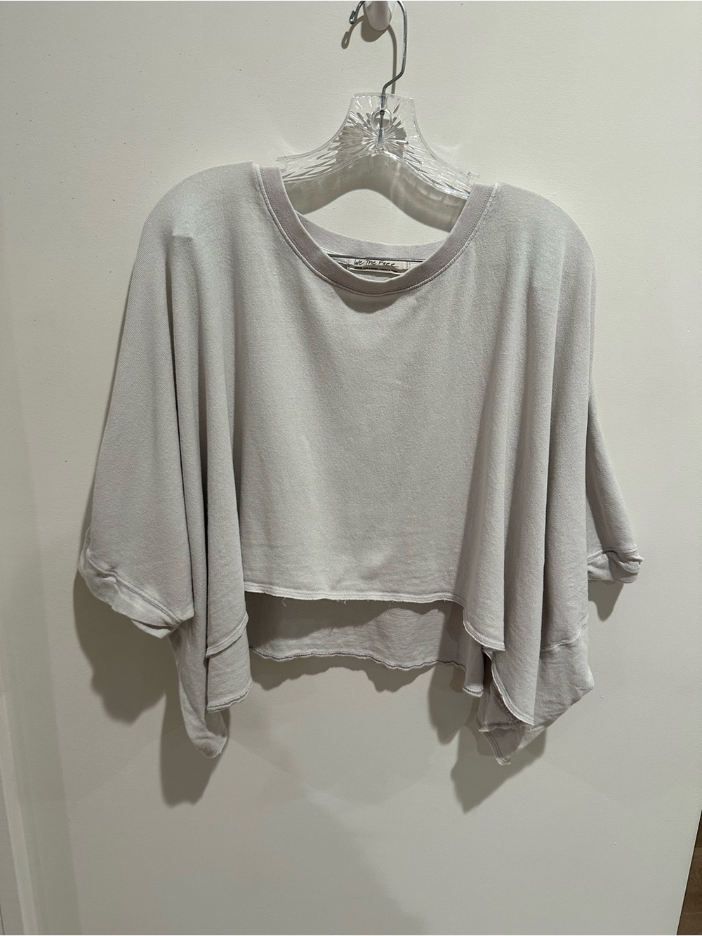 We The Free Soft Light Gray Crewneck Top